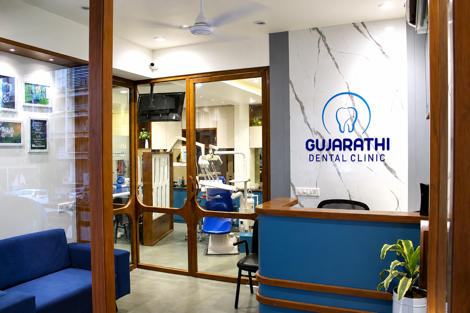 Gujarathi Dental Clinic Reception & Lounge